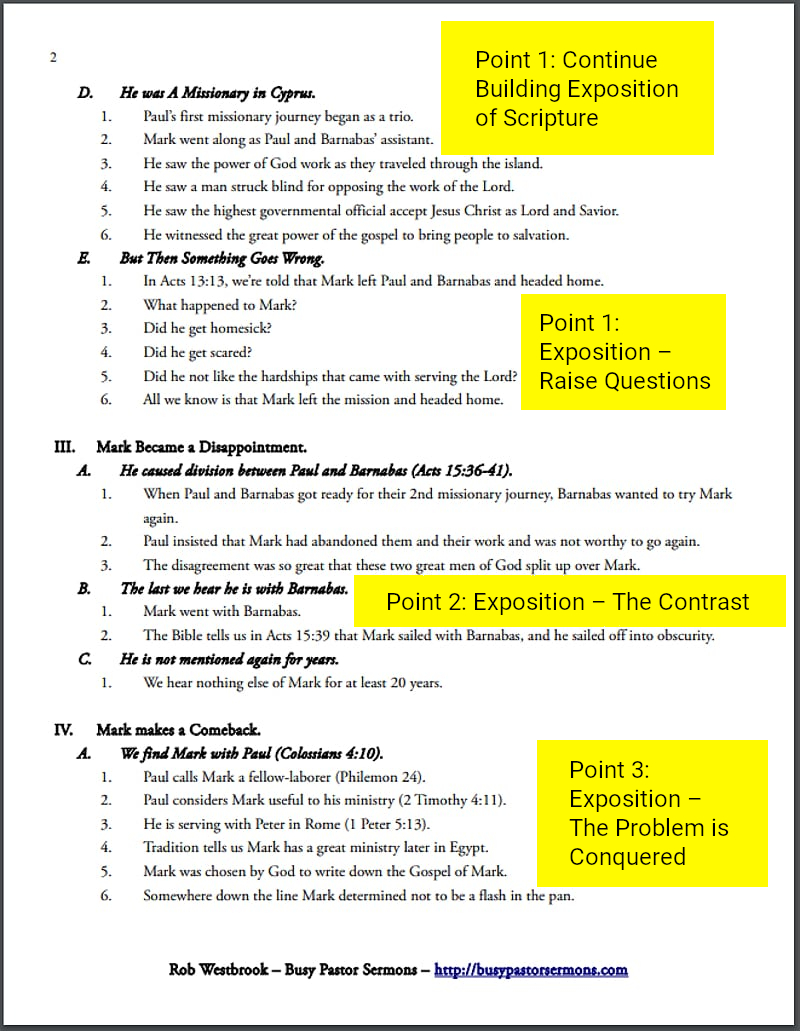 An Annotated Example Of A Sermon Outline